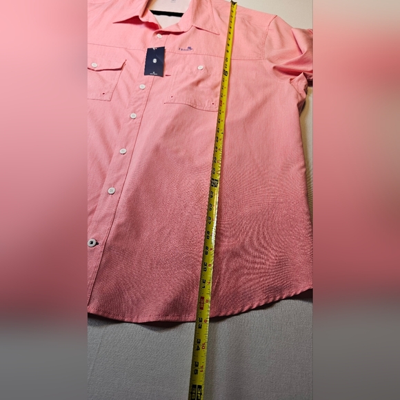 NWT - Izod Men's Saltwater Button down Shirt Size 2XLT Color: Rapture Rose - Picture 3 of 9